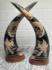 carved chinese horns dragon for sale  Tuckerton