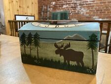 Moose Head Lodge caixa de madeira pintada à mão noturna semanal cabana mensal comprar usado  Enviando para Brazil