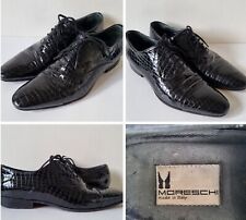 Moreschi 'Know How' Men's UK Size 8 Black Patent Leather Crocodile Print Shoe for sale  Shipping to South Africa