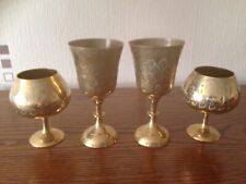 Brass etched goblets for sale  BARGOED