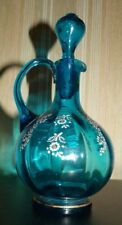 carafe à liqueur XIXème  deco fleur  émaillé verre soufflé époque napoléon III d'occasion  Fleurey-sur-Ouche