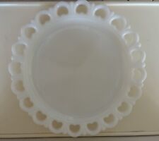 Vintage Milk Glass Laced Edge Platter Anchor Hocking 13” Old Colony Edged for sale  Shipping to South Africa