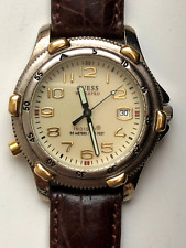 Relógio masculino GUESS Waterpro Indiglo quartzo analógico pulseira de couro genuíno comprar usado  Enviando para Brazil
