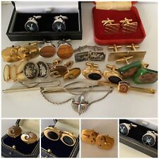 Lote de Trabalho Vintage Cufflinks Inc 18kt Folheado a Ouro, Pierre Cardin Olho de Tigre comprar usado  Enviando para Brazil