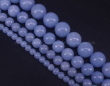 Natural Angelite Blue Gemstone Round Spacer Beads 4mm 6mm 8mm 10mm 12mm 15" for sale  Shipping to South Africa