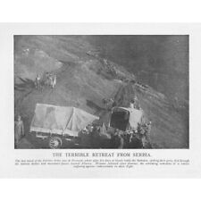 WW1 The Humiliating Retreat of the Serbian Army - Antique Print 1918, used for sale  Shipping to South Africa