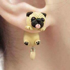 Brown pug earrings for sale  Springvale