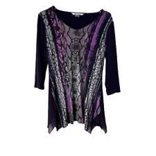 Nygard P Petite S Small Knit Top Purple Black Snakeskin Print for sale  Shipping to South Africa