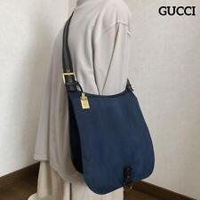Bolsa de ombro Gucci lona couro azul marinho comprar usado  Enviando para Brazil