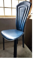 Occasion, Chaise design bleu de Salle à Manger en skaï, simili cuir d'occasion  Bellegarde-sur-Valserine