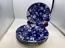 Conjunto 6 pratos de jantar Williams-Sonoma buquê azul francês flor de jardim japonês, usado comprar usado  Enviando para Brazil