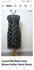 Coast: Black and beige polka dot silk evening dress. Size 14 for sale  Shipping to South Africa