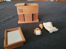 Dollhouse Bathroom Lot, Wash Basin Cabinet, Towel Bar, Med Cab and Toilet Paper for sale  Shipping to South Africa
