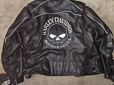 Harley Davidson Willie G Reflective Skull Leather Jacket & Liner 98099-07VM 2XL, used for sale  Shipping to South Africa