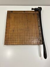 Cortador de papel de guillotina de madera vintage Ingento no 3 10 x 10 suministros escolares ideales, usado segunda mano  Embacar hacia Argentina