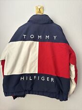 Jaqueta corta-vento reversível vintage década de 1990 Tommy Hilfiger bandeira grande com capuz GG comprar usado  Enviando para Brazil