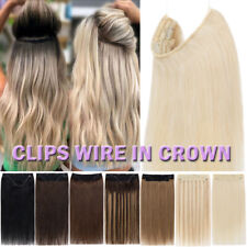 Used, Invisible Clip/Wire In One Piece Headband 100% Human Hair Extensions Remy THICK for sale  Shipping to South Africa