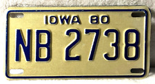 Usado, Placa de licença de motocicleta Iowa 1980 7 1/4" x 4" comprar usado  Enviando para Brazil