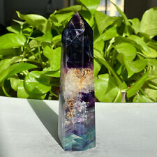 Coluna de cristal fluorita natural 318G varinha mágica ponto obelisco cura da terra comprar usado  Enviando para Brazil