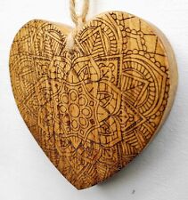 Wooden Heart Mandala, Handmade Girlfriend/ Boyfriend Gift, Reclaimed Wood Hanger, used for sale  Shipping to South Africa