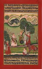 Indian Bundi Maharajah Painting Handmade  Rajasthani Miniature Decor Folk Art for sale  Shipping to Canada