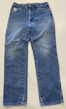 Jeans masculino vintage ponteiro tamanho 34x32 azul denim lavagem média feito nos EUA comprar usado  Enviando para Brazil