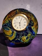  Rare Exquisite Steven Smyers Art Glass Desk Clock/Paperweight Signed 2009, used for sale  Shipping to South Africa
