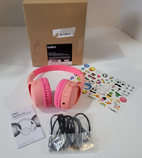 Fones de ouvido supra-auriculares Belkin Soundform mini sem fio rosa para crianças comprar usado  Enviando para Brazil