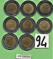 lotto 8 monete  500 lire italia repubblica del 1994 PACIOLI LUCA usato  Imola