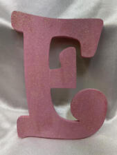 Estojo superior cursivo 9" letra E pendurado na parede glitter rosa hobby lobby excelente comprar usado  Enviando para Brazil