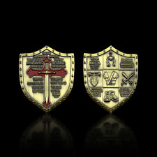 Moneda adorno medalla de recuerdo de recuerdo de cruz de bronce de colección escudo de metal armadura de Dios segunda mano  Embacar hacia Argentina