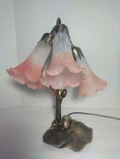 Abajur de mesa estilo lírio Tiffany 3 tons de tulipa vidro arte fosco rosa art déco comprar usado  Enviando para Brazil