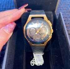 Bulova Curv Chrono relógio masculino quartzo mostrador preto tom ouro rosa 98A185 comprar usado  Enviando para Brazil