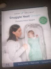 Baby Delight Snuggle Nest Dream White Gray Convertible Bedside Sleeper Used for sale  Shipping to South Africa