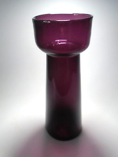 Antique 8" Victorian Purple Amethyst Glass Hyacinth Bulb Vase, Churn Shape for sale  Shipping to South Africa