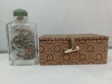 Garrafa de rapé de vidro vintage chinesa pintada à mão com caixa comprar usado  Enviando para Brazil