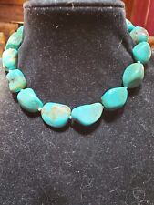 Used, REBECCA COLLINS GORGEOUS BLUE TURQUOISE NECKLACE STERLING CLASP 17" for sale  Aurora