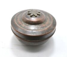 Antigua caja de polvo de tocador de latón de cobre original antigua hecha a mano grabada segunda mano  Embacar hacia Argentina