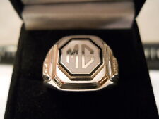 1950-60s Mg Black & White Anel de Prata Níquel Cromo Esmalte Medalhão Escolha Tamanho comprar usado  Enviando para Brazil