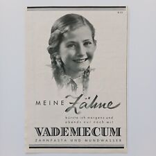 1938 Vademecum, pielęgnacja zębów, pasta do zębów płyny do płukania jamy ustnej, reklama, reklama na sprzedaż  Wysyłka do Poland