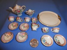 Antique Miniature, Doll House Porcelain Tea Set, Red Japan for sale  Shipping to South Africa