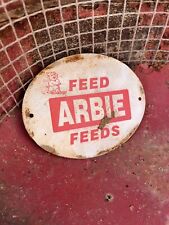 Arbie Feed Store Sign Pig Hog Antique Vintage General Store Purina Cattle Sheep, used for sale  USA