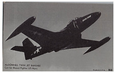 McDonnell Twin Jet Banshee Carrier Based Fighter US Navy Airplane Postcard for sale  Shipping to South Africa