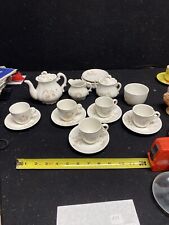 A10123 Unmarked Antique Vintage Tea Set with Tea Pot 5 Cups, Sugar, Creamer Etc. for sale  Shipping to South Africa