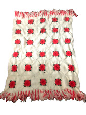 Cobertor de sofá-cama afegão vintage de crochê à mão BOHO 3D rosa 41 x 60 comprar usado  Enviando para Brazil