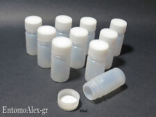 bottiglie flaconi plastica 10ml x10 graduati contenitori tappo vite x campioni usato  Carpi