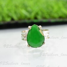 Joia anel feita à mão de prata esterlina 925 pedra preciosa esmeralda quartzo VV-632 comprar usado  Enviando para Brazil