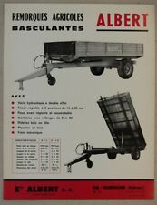 prospectus brochure ALBERT Remorques agricoles tracteur tractor traktor prospekt, occasion d'occasion  Auneau