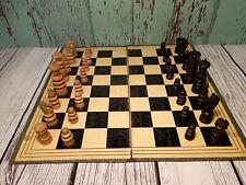 Conjunto de xadrez vintage de madeira design art déco 2,5 polegadas Kings caixa de madeira deslizante e tabuleiro comprar usado  Enviando para Brazil