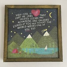 Natural Life Ocean, Mountains & Galaxies Sweet Love You 6” Square Box Sign Gift for sale  Shipping to South Africa